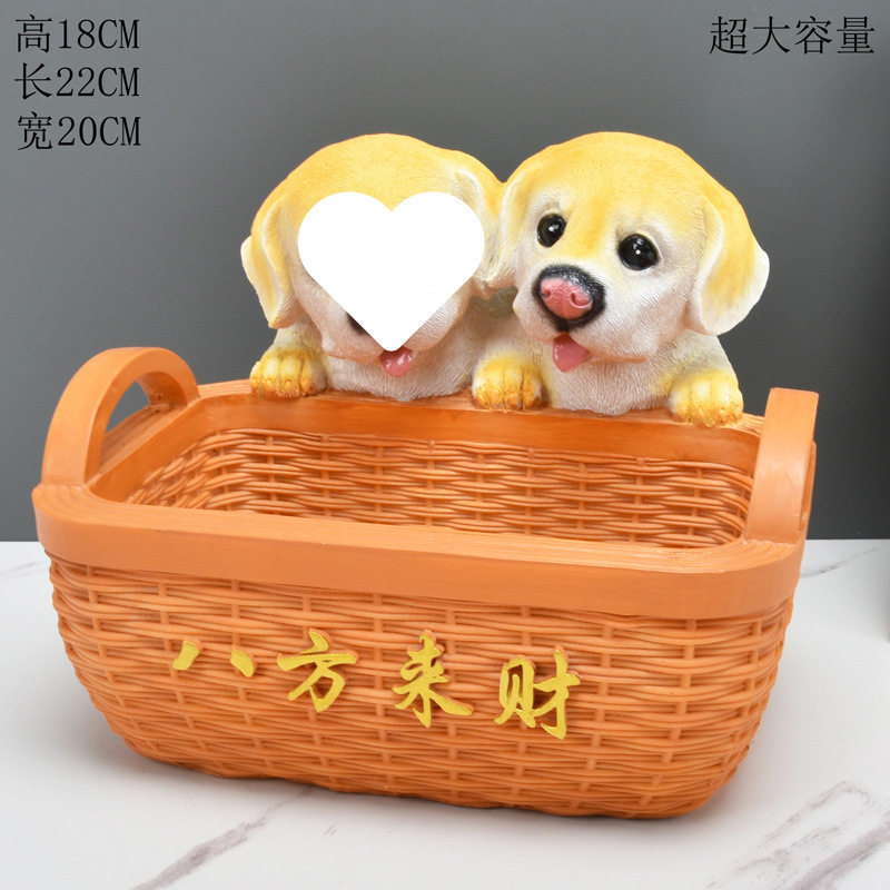 客厅仿真可爱狗玄关鞋柜简约杂物钥匙遥控树脂摆