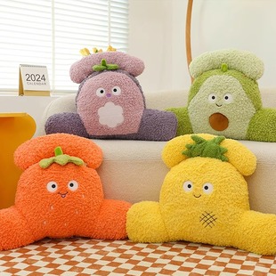 创意新款 多功能腰靠毛绒公仔玩具卡通水果造型午睡枕办公室懒人神