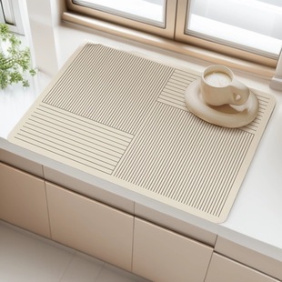 厨房沥水垫咖啡机干燥垫吸水防滑垫桌面餐具干燥垫杯垫硅藻泥