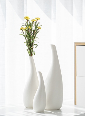 现代简约陶瓷花瓶干花仿真花花插花器欧式ins家居饰品摆件