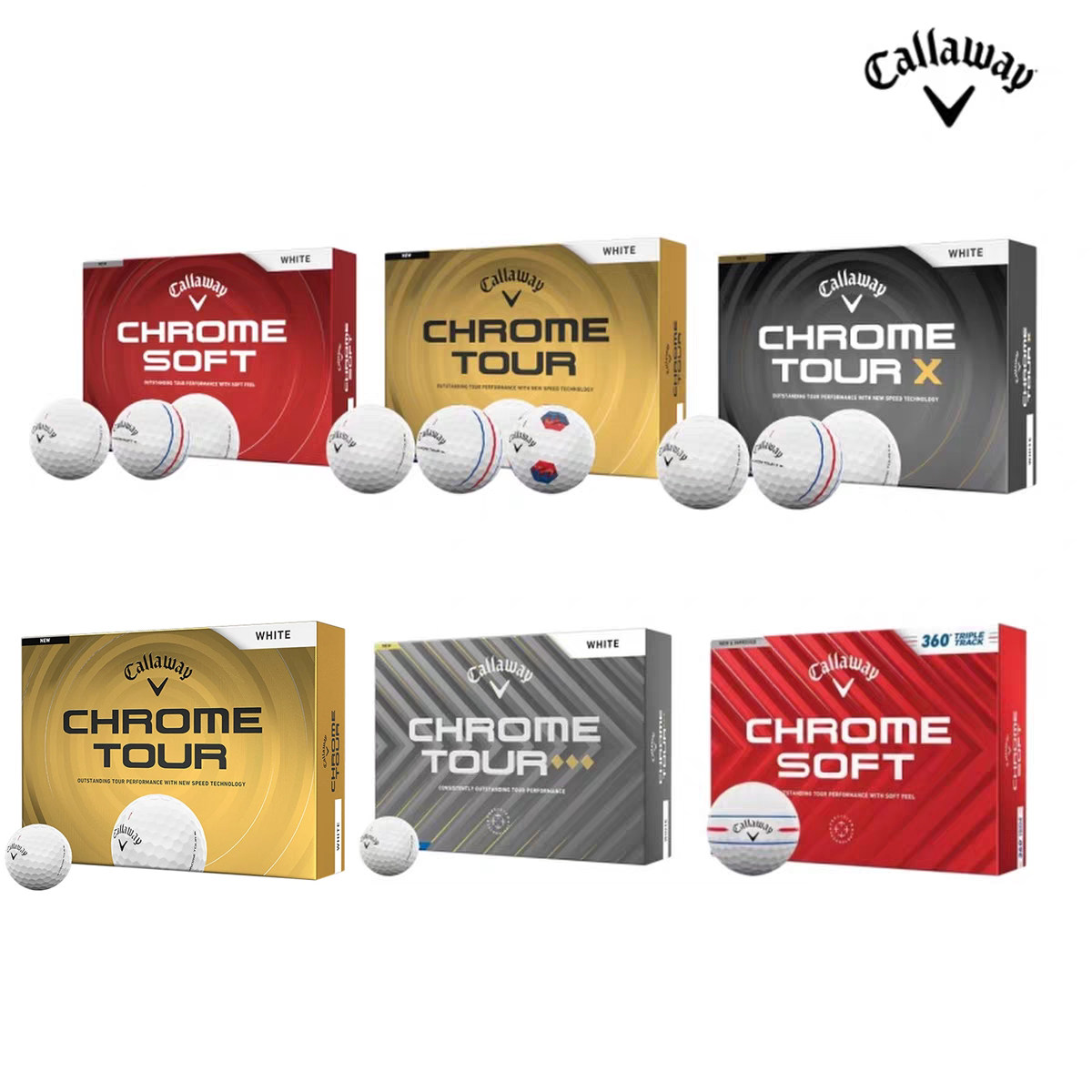 26年新款Callaway卡拉威高尔夫球CHROME SOFT三层球比赛四层球