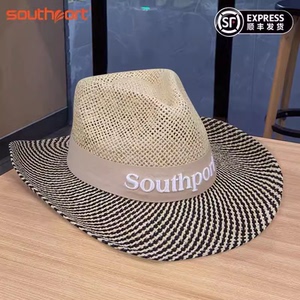 正品southport秀仕宝 高尔夫防晒草帽透气大沿帽 户外运动夏季