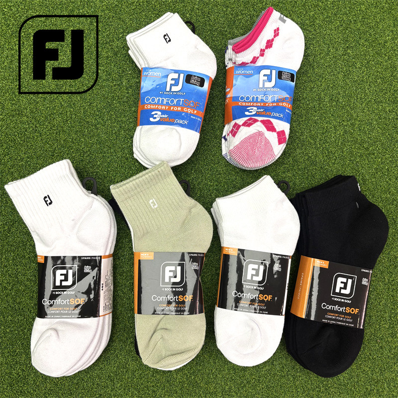 FootJoy高尔夫男女士中低筒袜ComfortSof透气运动短袜舒适柔软袜