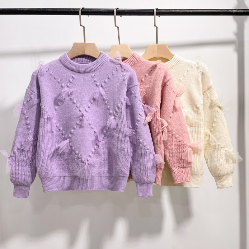 女童毛衣2025秋冬装新款洋气上衣童装女孩时髦网纱毛线加绒打底衫,童装/婴儿装/亲子装,毛衣/针织衫,淘宝优惠券,粉丝福利购,淘宝优惠卷