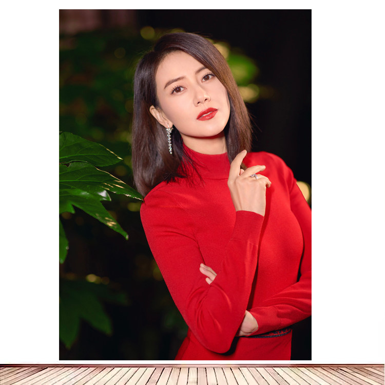 红裙明星海报制作高圆圆美女写真周边海报定制房间寝室贴画自粘4图片