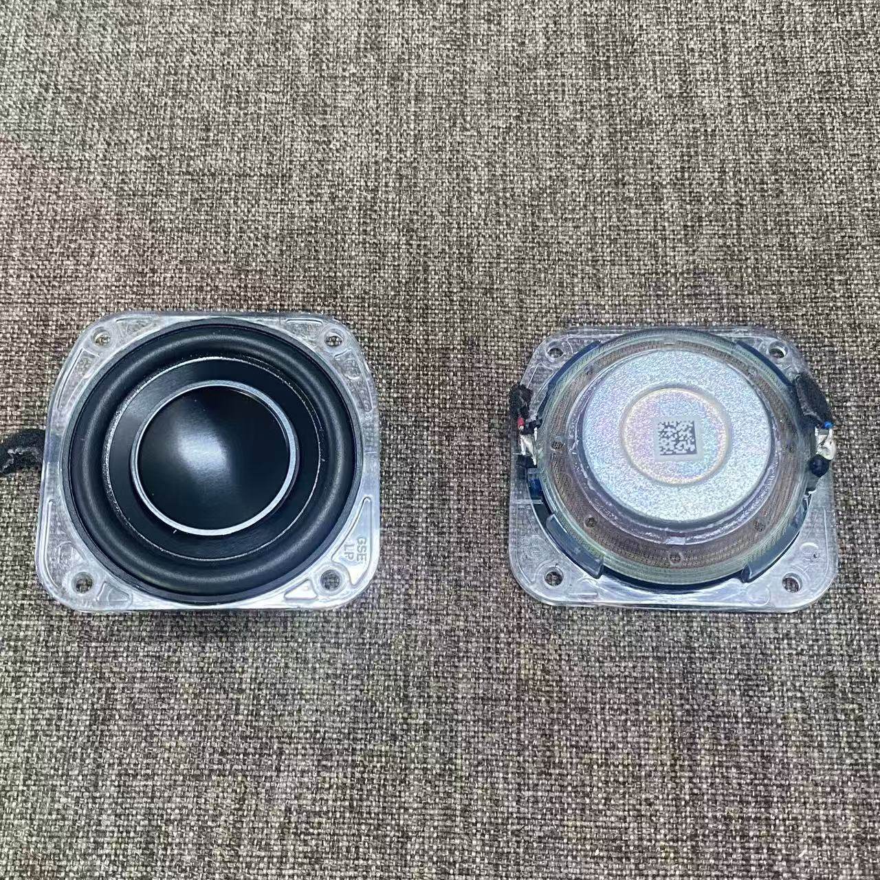 拆箱BO发烧级超薄2.25寸全频喇叭阳极铝盆钕磁音箱DIY水晶扬声器