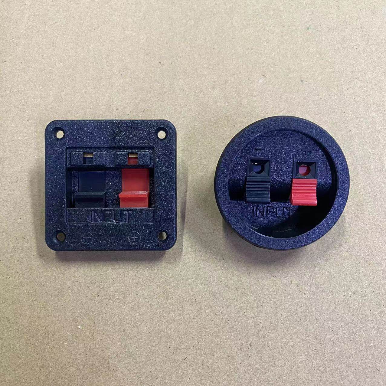 精全发烧音箱2位弹簧接线端子外尺寸开孔圆形50mm~56mm接线夹接线