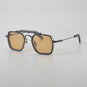 YOJIYA复古方形大框双梁太阳镜男女通用防紫外线墨镜潮流时尚 近视