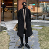 秋冬新款 毛呢外套无羊绒 过膝韩版 大衣男中长款 加厚呢子风衣冬季