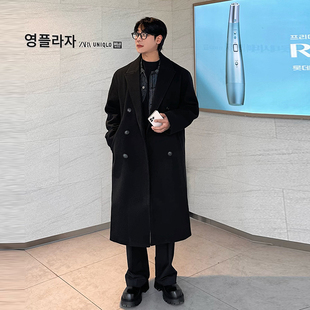 中长款 2025春秋季 英伦风宽松过膝风衣情侣外套 高级感大衣男士 韩版