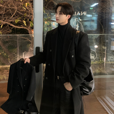 男士大衣中长款潮流过膝风衣外套