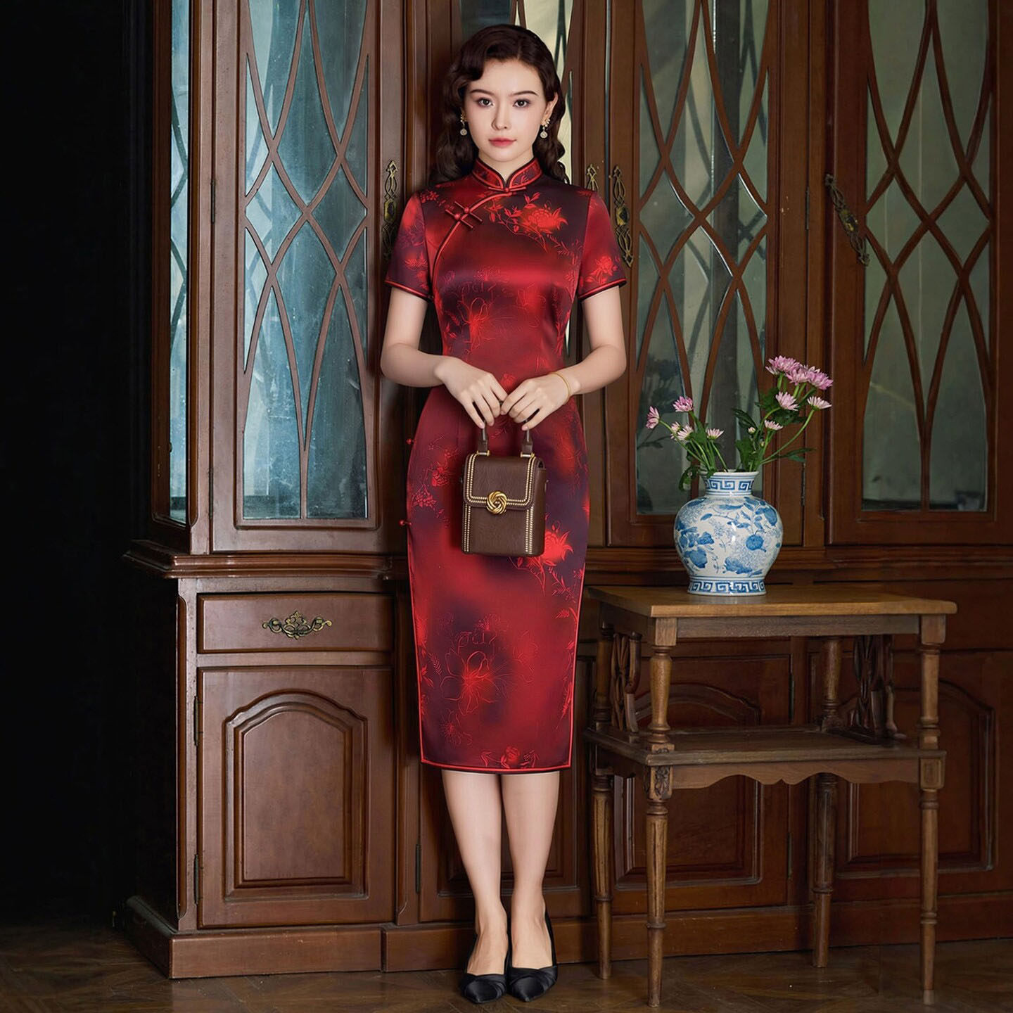 重磅真丝桑蚕丝旗袍短款现代女改良时尚年轻款别致绝美轻奢高级感