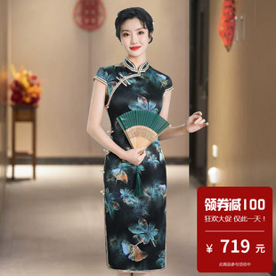 重磅真丝桑蚕丝旗袍短款女新中式日常可穿轻奢高级感通勤小个子春