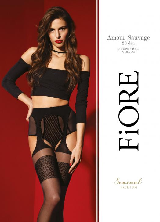 免脱开裆连裤袜Fiore Amour Sauvage 20D豹纹情调趣味