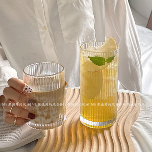 ins网红餐厅高颜值玻璃杯饮品杯苏打饮料气泡水杯果汁杯冰咖啡杯
