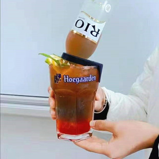 比利时进口Hoegaarden福佳白啤酒杯玻璃超大精酿扎啤杯六角啤酒杯