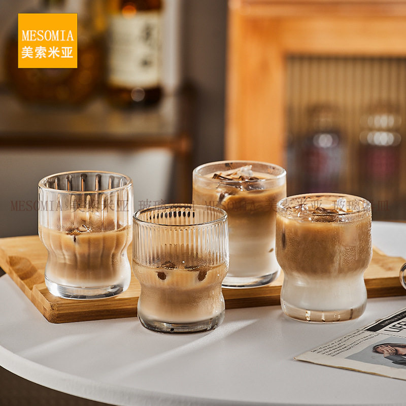 ins风玻璃杯可爱杯子家用喝水杯 女生高颜值啤酒牛奶冰美式咖啡杯