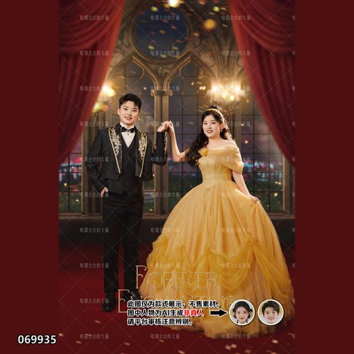 情侣婚纱婚服婚嫁迪士尼公主男生女生数字AI写真照片【不售素材】