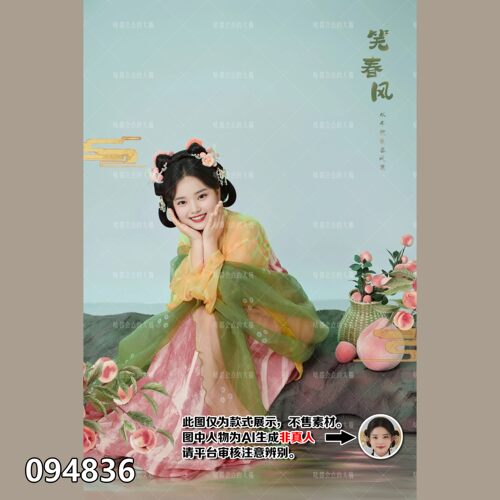 海马体上新 笑春风 一岁一礼生日女生数字AI写真照片设计不售素材