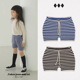 童装 Bien韩国正品 儿童针织条纹羊毛短裤 毛线裤 Bien 子haha童装