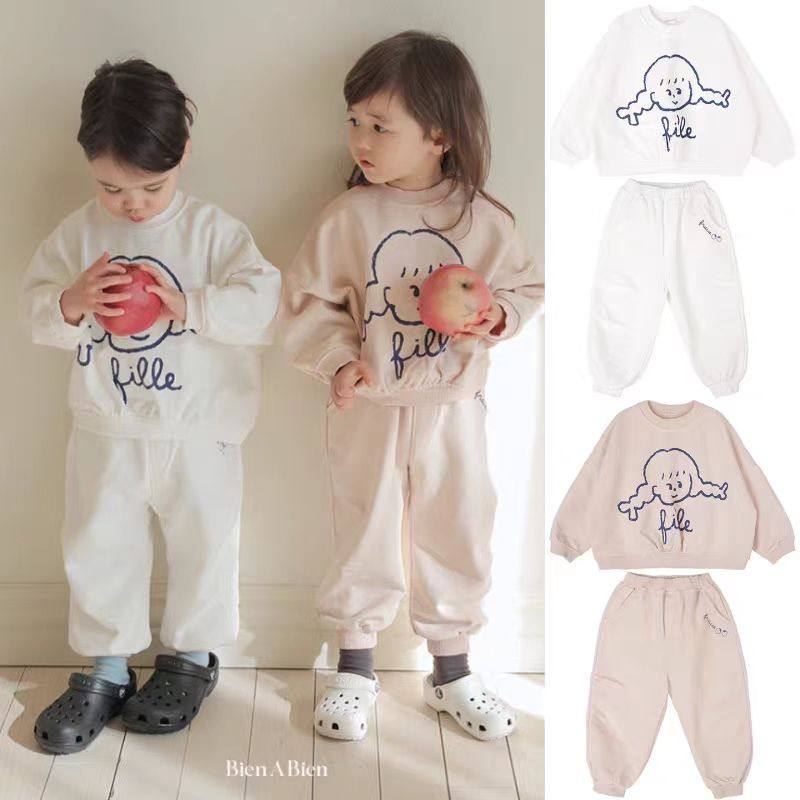 Bien a Bien韩国正品童装  儿童可爱麻花辫长袖卫衣上衣 卫裤