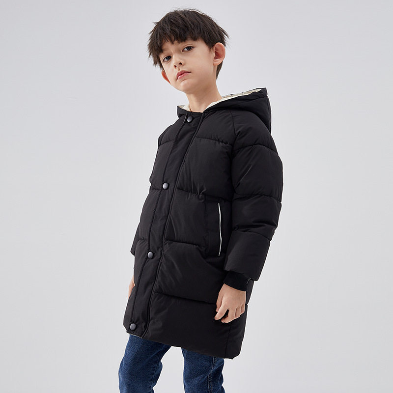 外贸儿童羽绒棉服男童中长款夹克女童冬装韩版棉衣加厚外套
