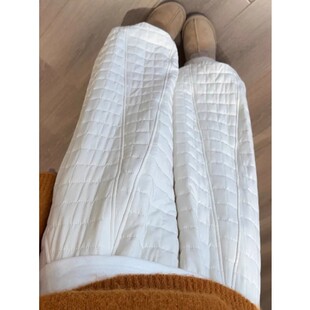 白色夹棉阔腿裤女冬季新款加绒2025加厚阔腿裤高腰运动小个子卫裤
