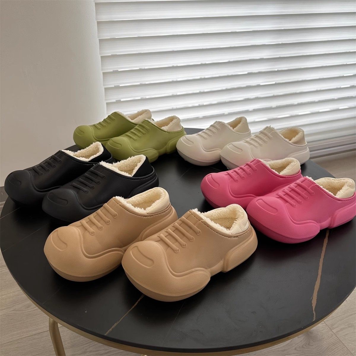 多带几双！丑萌大头鞋秋冬居家加绒包跟棉拖防水防滑保暖棉拖鞋潮