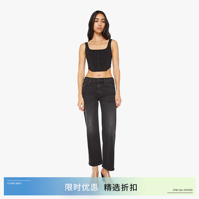 MOTHERDENIM宽松直筒九分牛仔裤