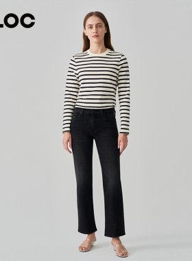 [新品]MOTHER DENIM中腰直筒拉链门襟牛仔裤女修身10807-1611-SPF