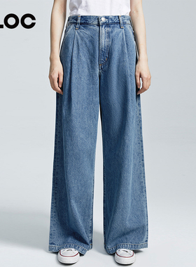 [CLOC]AGOLDE腰部压褶设计宽松全长直筒牛仔裤女2026春季Ellis