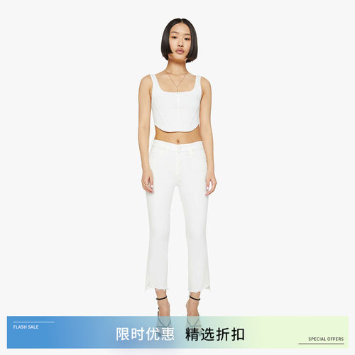 博主motherdenim九分微喇牛仔裤