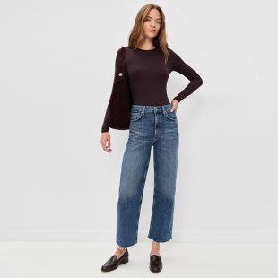 AGOLDE 短款 REN牛仔裤 女高腰复古毛边直筒裤 1554 子A214 亚洲版