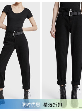 主推画册款RtA工装牛仔裤女工装裤女显瘦高腰黑色牛仔裤大牌清仓