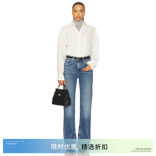 AGOLDE喇叭全长牛仔裤女高腰