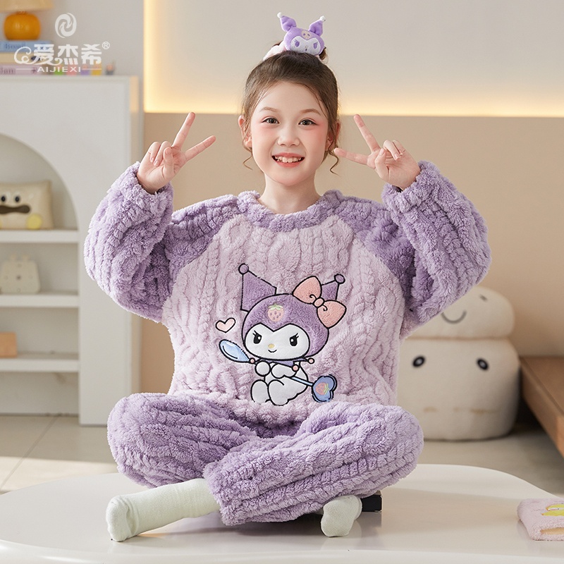 可爱法兰绒家居服 保暖舒适 母女装姐妹装