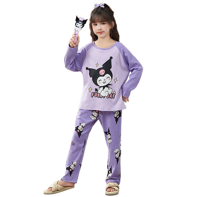女童秋款睡衣套装纯棉长袖长裤