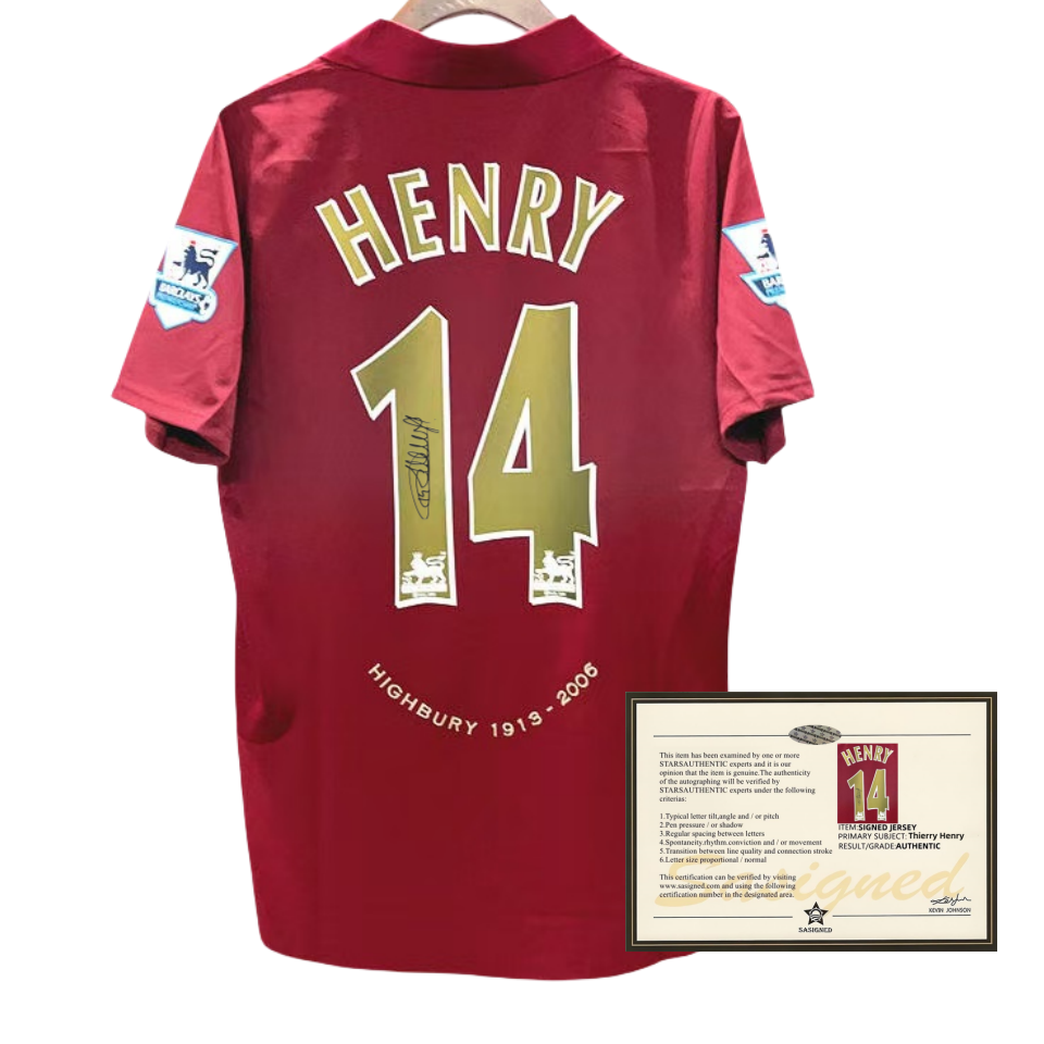 0506away Henry soccer shirt jersey printed signature