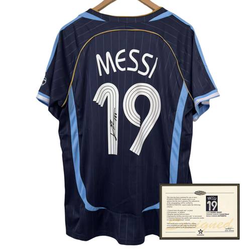 2006 AFA messi soccer away signed football Jersey Shirt