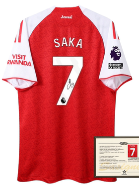 25-26 saka soccer shirt jersey printed signature