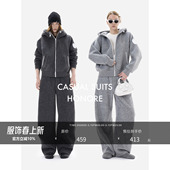 徽章盾牌 套装 定制拉绒 阔腿裤 撞色设计连帽卫衣 HONORE古月