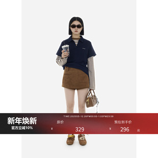 裙短裤 舒适百搭轻薄条纹设计感仿牛仔裤 即兴超模 HONORE古月