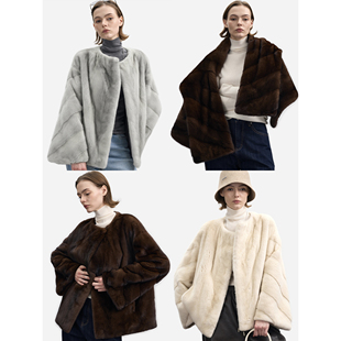 HONORE古月 重工挖削工艺重磅保暖小母貂皮草外套 进口哥本哈根