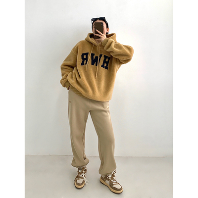 高腰宽松休闲原创honore运动裤