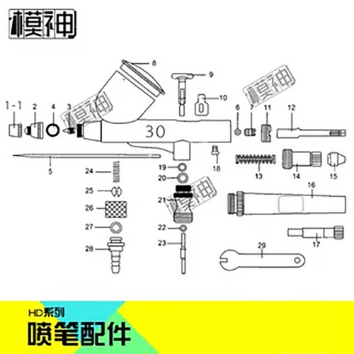 喷嘴喷针喷笔配件模神