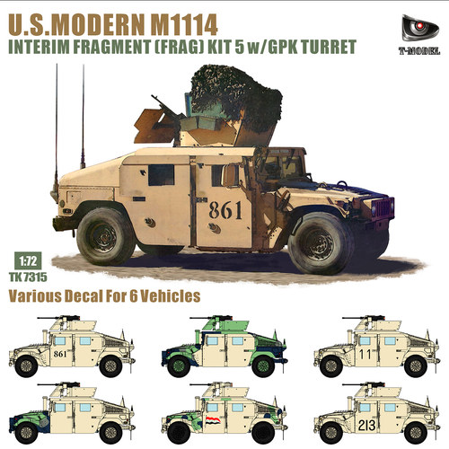 T-Model拼装T模型TK7315美国M1114悍马越野车Frag5空间装甲车1/72
