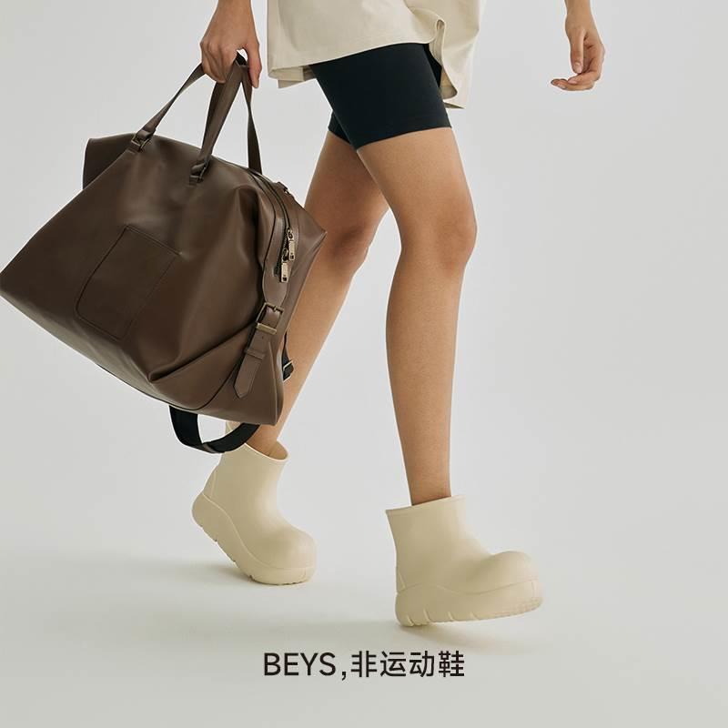 【杨紫冬同款BEYS运动鞋小丑鞋秋季厚BEU底雨鞋潮流短靴】女裸非