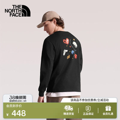 北面V-DAY长袖T恤男女运