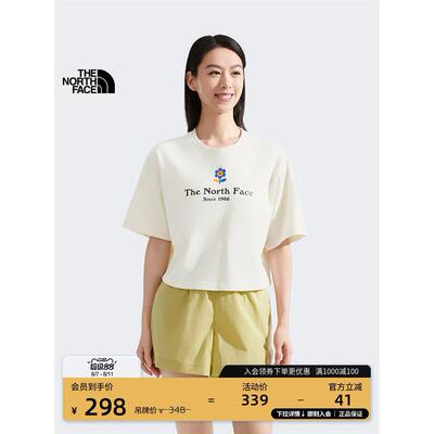 北面女纯棉时尚短款短袖T