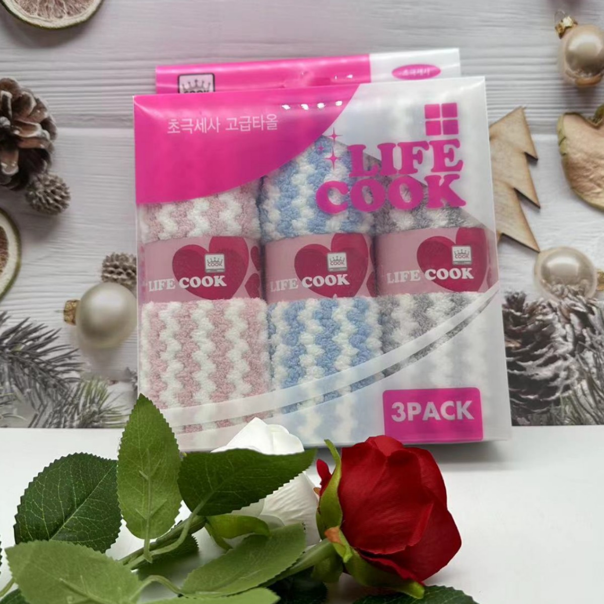 韩国进口 Life Cook 珊瑚绒毛巾擦手巾洗脸巾面巾柔软舒适不掉毛